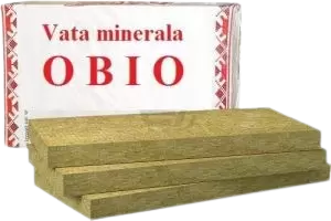 Vata minerala OBIO 135kg/m³ 1000x600x50 mm, 4 foi -2.4m²